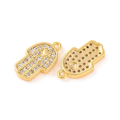 Brass Micro Pave Clear Cubic Zirconia Pendants KK-U017-06B-G-1