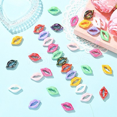 100Pcs UV Plating Opaque Acrylic Beads PACR-CJ0001-50-1