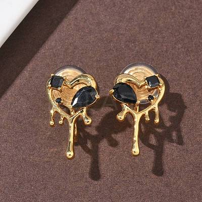 Brass Micro Pave Cubic Zirconia Clip-on Earrings EJEW-K286-11G-1