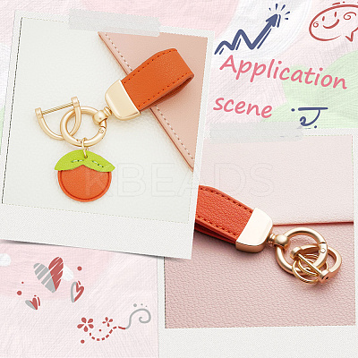 2Pcs Alloy PU Leather Pendant Keychain AJEW-SP0002-36-1