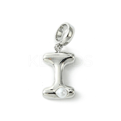 Rack Plating Brass with ABS Plastic Pearl European Dangle Charms KK-G501-02I-P-1