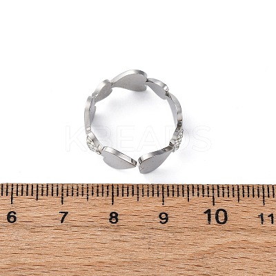 304 Stainless Steel with Rhinestone Finger Rings RJEW-Q020-15P-1