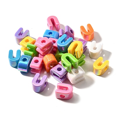 UV Plating Opaque Acrylic European Beads SACR-Z007-01U-1