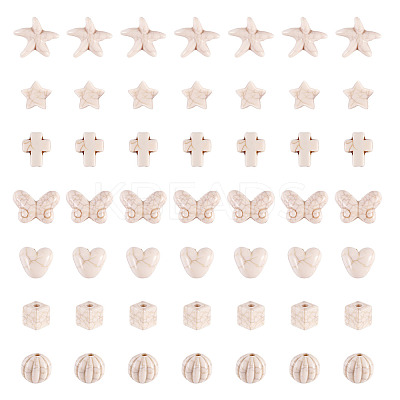 140Pcs 7 Styles Synthetic Howlite Beads G-TA0002-66-1
