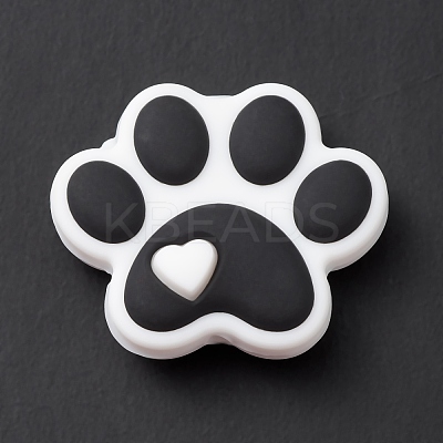 Dog Paw Print Food Grade Eco-Friendly Silicone Beads SIL-K002-01B-1