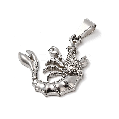 304 Stainless Steel Pendants STAS-B167-12B-P-1