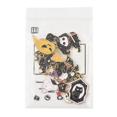 10Pcs 10 Styles Halloween Alloy Enamel Pendants ENAM-FS0003-83-1