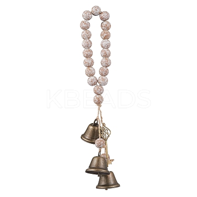 Brass Bell Key Pendant Decorations HJEW-JM04230-03-1