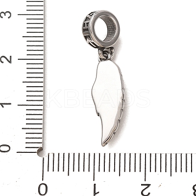 316 Surgical Stainless Steel & Rhinestone European Dangle Charms SA-CBA7555-16AS-01-1