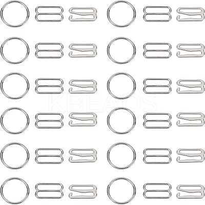 180Pcs 3 Styles Zinc Alloy Slider Buckles IFIN-NB0001-36-1