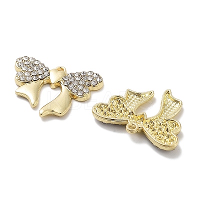 Rack Plating Alloy Rhinestone Pendants PALLOY-F311-04G-1