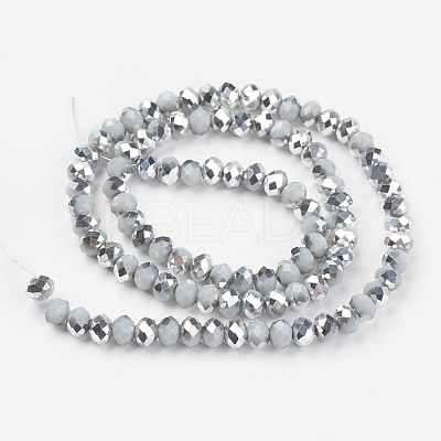 Electroplate Opaque Glass Beads Strands EGLA-A034-P8mm-M09-1