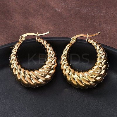 Ion Plating(IP) 304 Stainless Steel Hoop Earrings X-EJEW-O096-40G-1