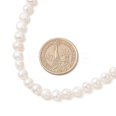 Natural Cultured Freshwater Pearl Two Sides Polished Beaded Necklaces for Women NJEW-JN05334-01-1