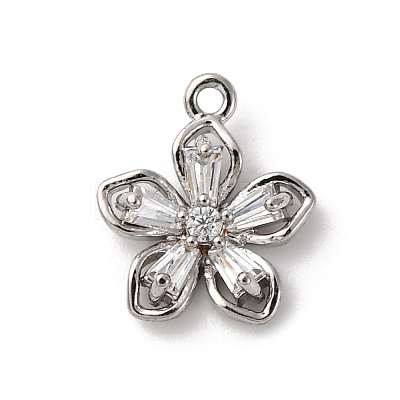 Brass Micro Pave Cubic Zirconia Charms KK-D371-04E-P-1