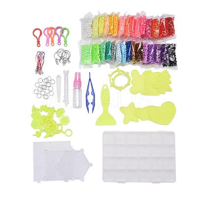 DIY 30 Colors 6000Pcs 4mm PVA Round Water Fuse Beads Kits for Girls DIY-Z007-47-1