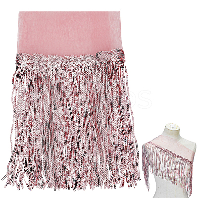 Polyester Tassel Lace Ribbon OCOR-WH0070-175A-1