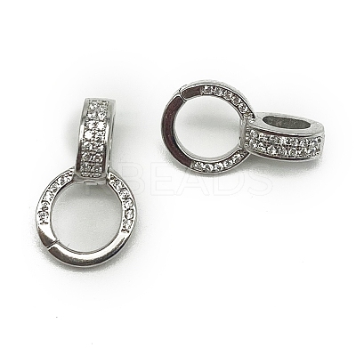 925 Sterling Silver with Cubic Zirconia Pendant Bails STER-WH0035-07P-1