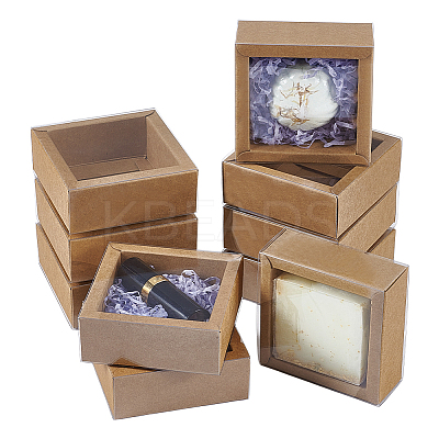 Kraft Paper Cardboard Gift Drawer Boxes CON-WH0085-129B-1