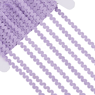 25 Yards Polyester Elastic Wavy Fringe Trim Ribbon SRIB-GF0001-40B-1