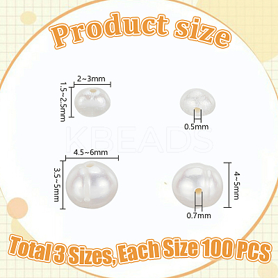 100Pcs 2 Styles Natural Cultured Freshwater Pearl Beads Strands PEAR-GA0001-05-1