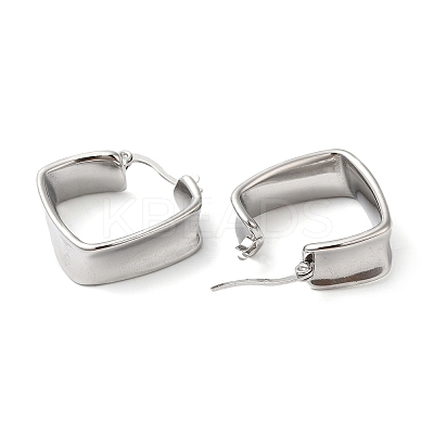 Non-Tarnish 304 Stainless Steel Rhombus Hoop Earrings EJEW-K244-22P-1