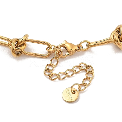 304 Stainless Steel Kont Link Chain Necklace for Men Women NJEW-A032-05G-01-1