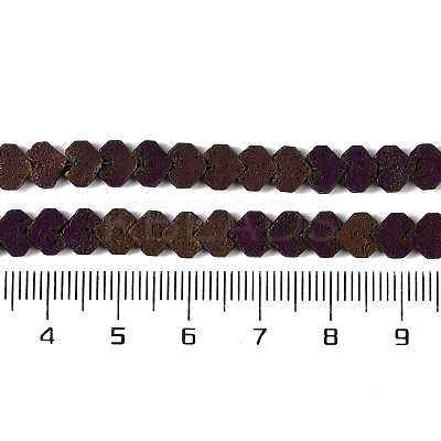 Electroplated Natural Lava Rock Beads Strands G-Q1009-G01-02-1