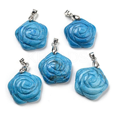 Natural Mixed Stone Carved Pendants G-I319-02P-A-1