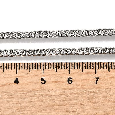 3MM 304 Stainless Steel Wheat Chain Necklaces for Men STAS-V011-03D-P-1