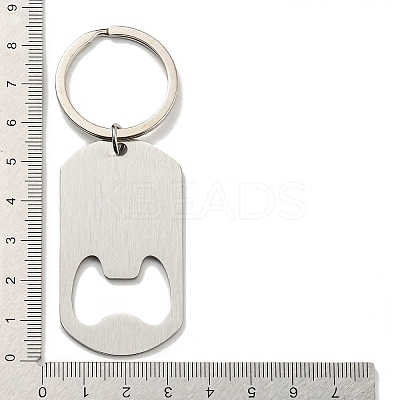 Father's Day Gift 201 Stainless Steel Oval with Word Bottle Opener Keychains KEYC-E040-02P-01-1