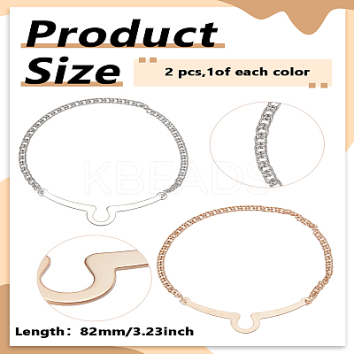 2Pcs 2 Colors Brass Hanging Chains Collar Pins Tie Clips AJEW-LP0010-91-1