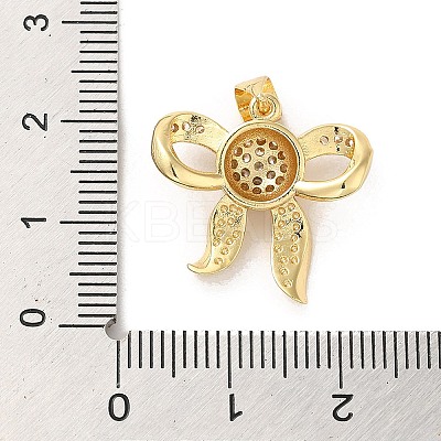 Rack Plating Brass Micro Pave Clear Cubic Zirconia Pendants KK-A206-05D-G-1