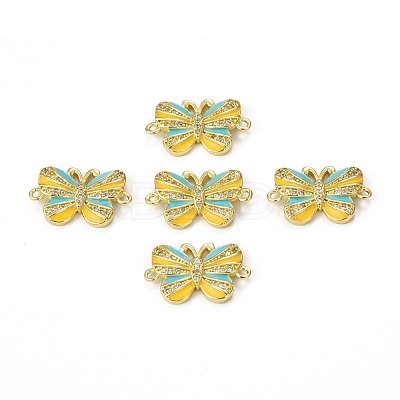 Brass Micro Pave Cubic Zirconia Connector Charms KK-E068-VB407-3-1