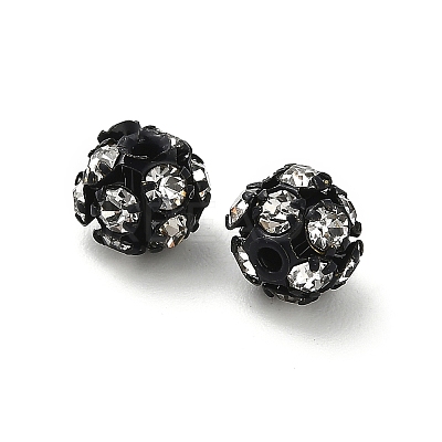 6mm Brass Crystal Rhinestone Beads KK-S519-01A-EB-1