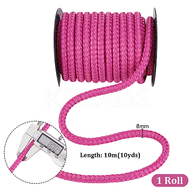 10M Round Braided Imitation Leather Cord OCOR-WH0105-061B-1