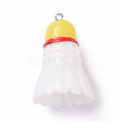 Sport Ball Theme Opaque Resin Pendants RESI-F039-01G-1