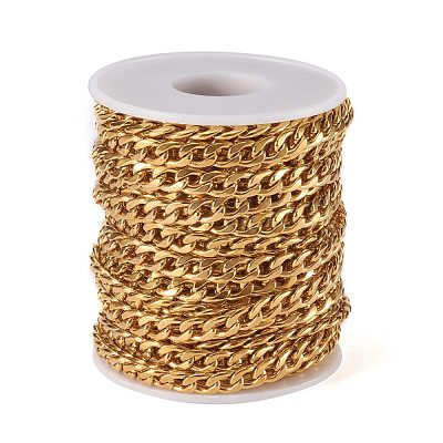 Ion Plating(IP) 304 Stainless Steel Cuban Link Chains CHS-G010-02G-1
