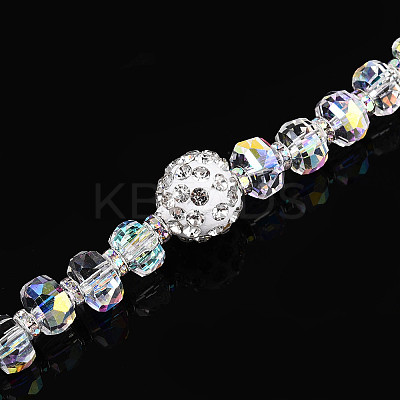 Acrylic & Glass & ABS Plastic Pearl & Alloy & Polymer Clay Pave Rhinestone Beads Strands MAK-T011-08B-1