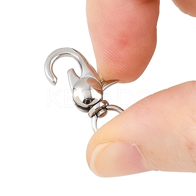 Tarnish Resistant 304 Stainless Steel Swivel Lobster Claw Clasps STAS-R065-10-1