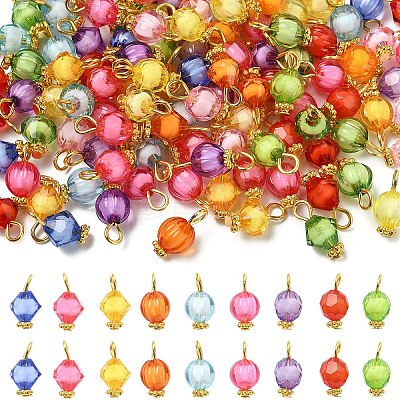 100Pcs Transparent Acrylic Bead in Bead Pendants PALLOY-YW00078-01-1