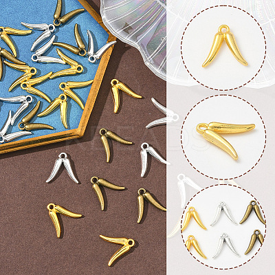60Pcs 3 Colors  Tibetan Style Alloy Pendants FIND-SC0019-37-1