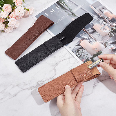 3Pcs 3 Colors Imitation Leather Pen Strorage Cases AJEW-GF0006-68-1
