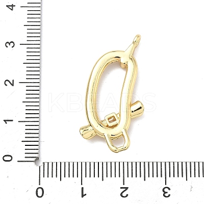 Brass Micro Pave Brass Micro Pave Clear Cubic Zirconia Irregular Oval with Bar Connector Charms KK-H539-06G-1