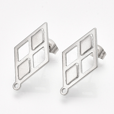 Non-Tarnish 304 Stainless Steel Stud Earring Findings LS-STAS-S079-59B-1