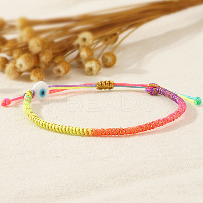 Handmade Porcelain Evil Eye Bead Braided Bracelets SI3080-8-1