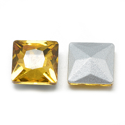 Pointed Back Glass Rhinestone Cabochons RGLA-T027-8x8mm-22-1