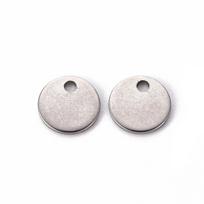 Non-Tarnish 201 Stainless Steel Stamping Blank Tag Pendants STAS-T058-8mm-P-1