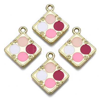 Rack Plating Alloy Enamel Pendants ENAM-T011-124-1