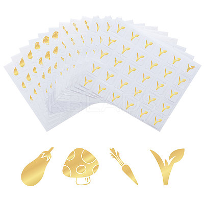 80 Sheets 4 Patterns PVC Waterproof Self-Adhesive Sticker Sets STIC-OC0001-10D-1